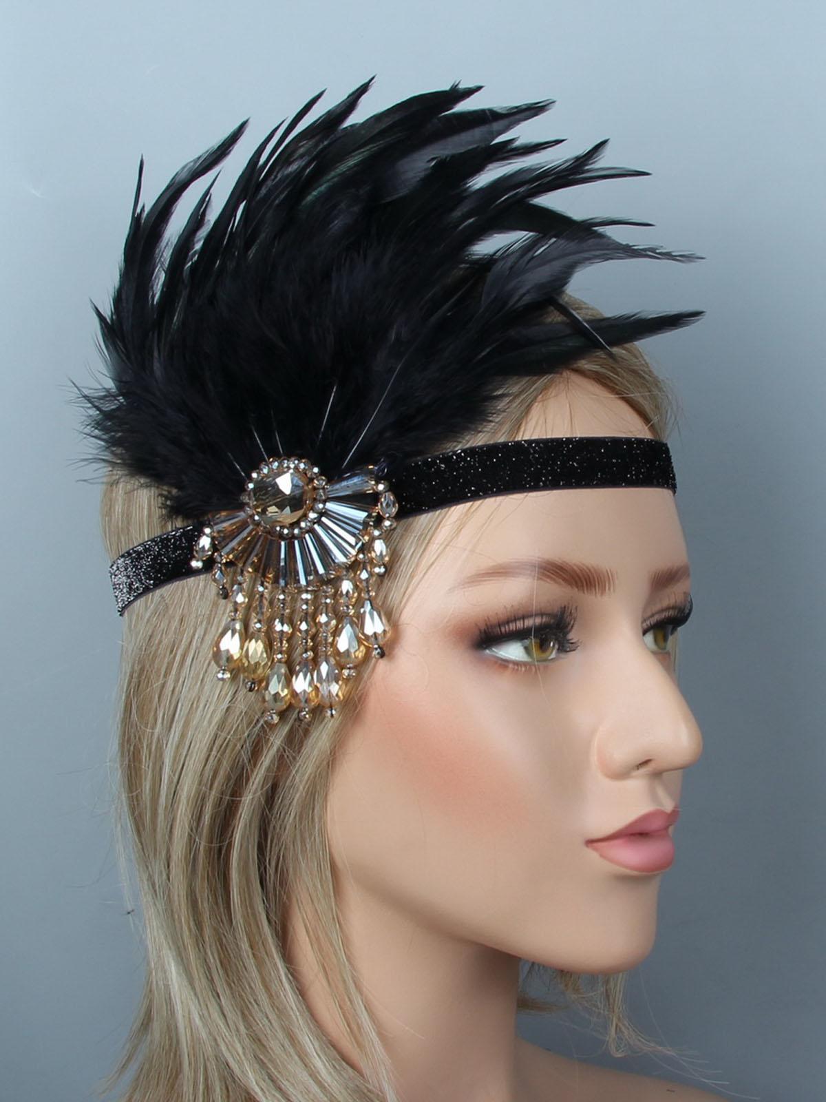 flapper headband feather